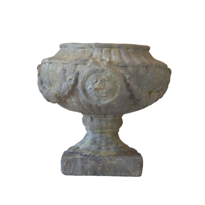 Aged Classic Urn w/ Garland - Bratton's Uniques & Antiques