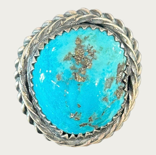 S/S Eli Skeets Kingman Turquoise Ring Sz 6 No. N23 - Bratton's Uniques & Antiques