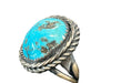 S/S Eli Skeets Kingman Turquoise Ring Sz 6 No. N23 - Bratton House Antiques