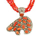 S/S Ray Jack Red Coral Bear 18" Necklace No. N25 - Bratton House Antiques