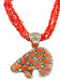 S/S Ray Jack Red Coral Bear 18" Necklace No. N25 - Bratton House Antiques
