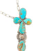 S/S Sandra Nez Kingman Turquoise Cross 24" Necklace No. N30 - Bratton House Antiques