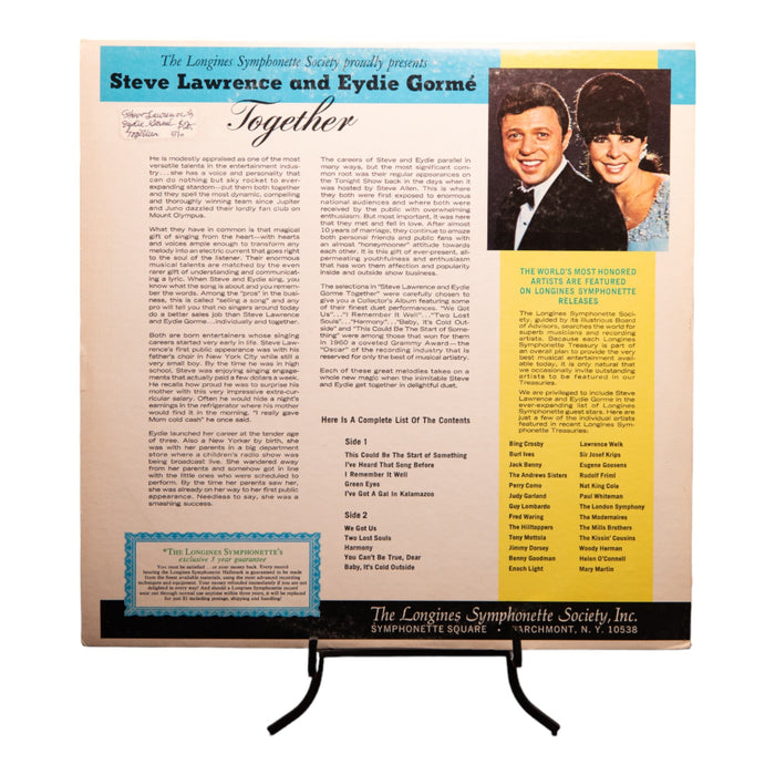 "Steve Lawrence & Eydie Gorme Together" Vinyl Record - Bratton House