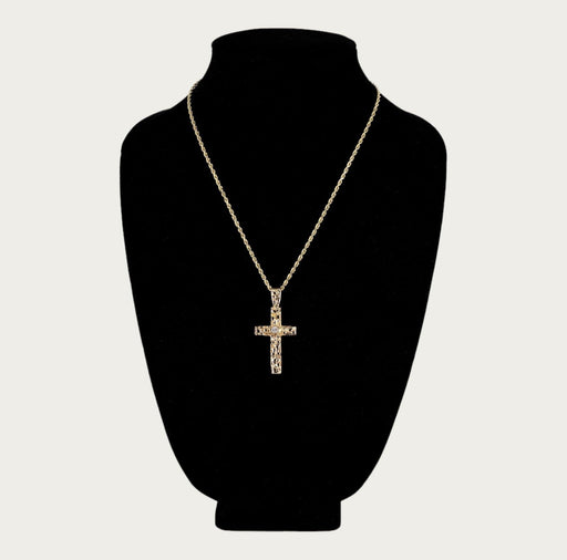 Vintage Diamond Gold Cross Necklace No. 102 - Bratton's Uniques & Antiques
