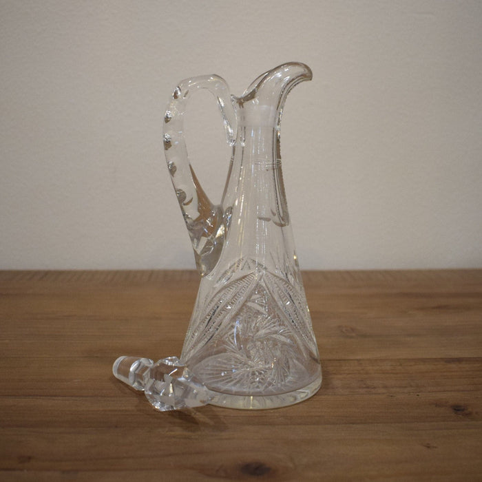 Vintage Floral Cut Glass Crystal Decanter - Bratton's Uniques & Antiques