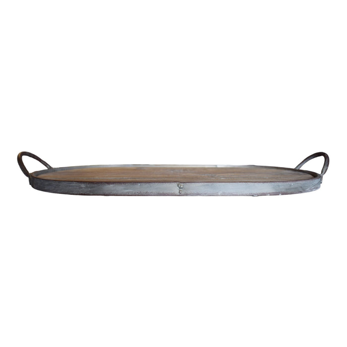 Wood And Metal Oblong Tray - Bratton House