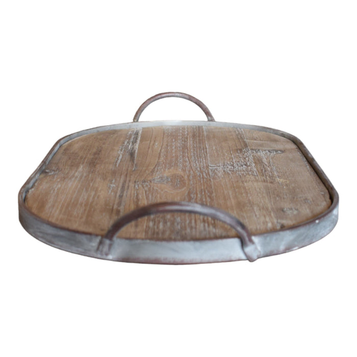 Wood And Metal Oblong Tray - Bratton House