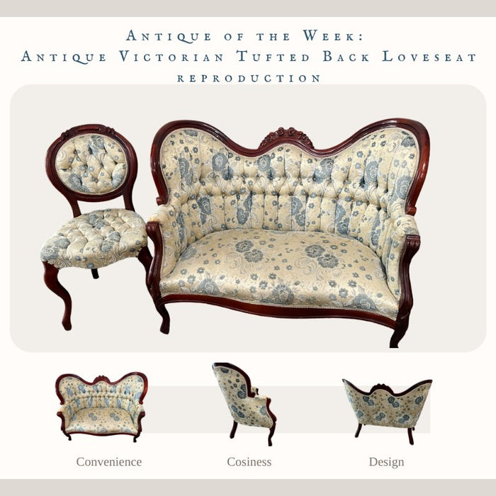 Antique of the Week: Antique Victorian Tufted Back Loveseat reproduction - Bratton House