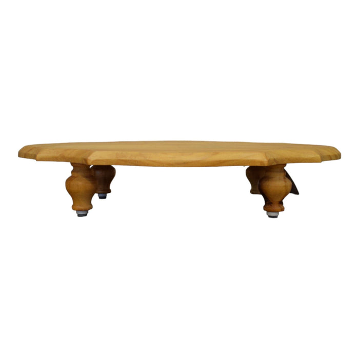 Small Oval Wooden Footed Serving Platform