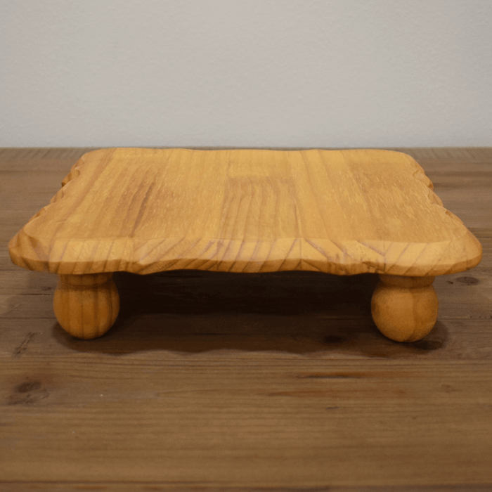 Small Square Wooden Footed Serving Platform