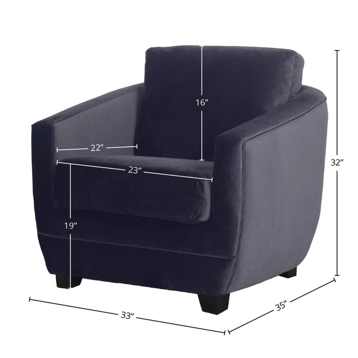 Baltimo Club Swivel Chair- Velvet Black