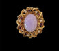 18kg Gold Lavender Jade  Ring with Pink Sapphires and Diamonds Size 7.25 No. 16 - Bratton House Antiques