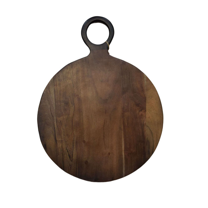 Acacia Wood Round, Cutting Board 17.7" Dark Wood - Bratton's Uniques & Antiques