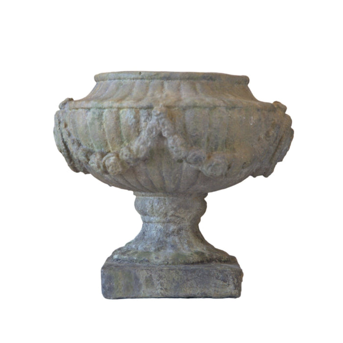 Aged Classic Urn w/ Garland - Bratton's Uniques & Antiques