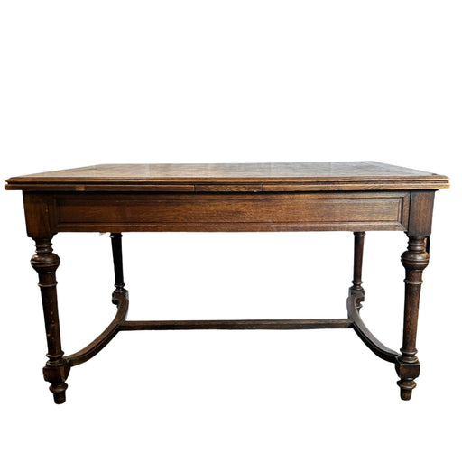 Antique Marketry Top Draw Leaf Table - Bratton House Antiques