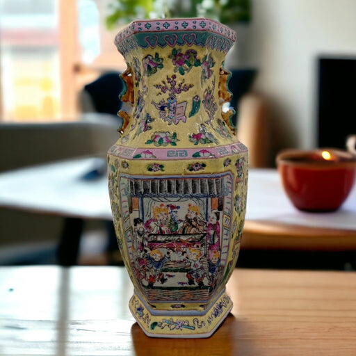 Antique Polychrome Porcelain Chinese Vase - Bratton's Uniques & Antiques