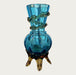 Blue Hand Blown Glass Deco Vase - Bratton's Uniques & Antiques
