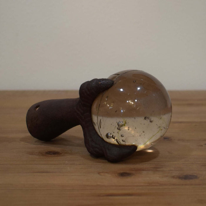 Bronze Glass Ball & Claw Furinture Hardware Set of 4 (21723) - Bratton's Uniques & Antiques