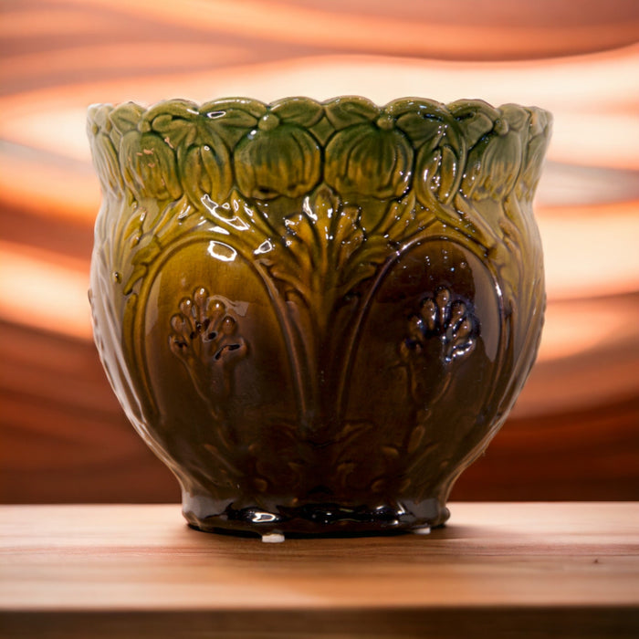 Brush McCoy Drip Glaze Majolica Jardinier - Bratton House