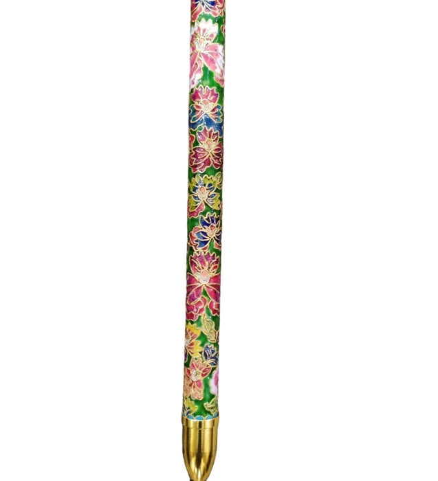 Chinese Cloisonné Pansy Cane With Case - Bratton House Antiques