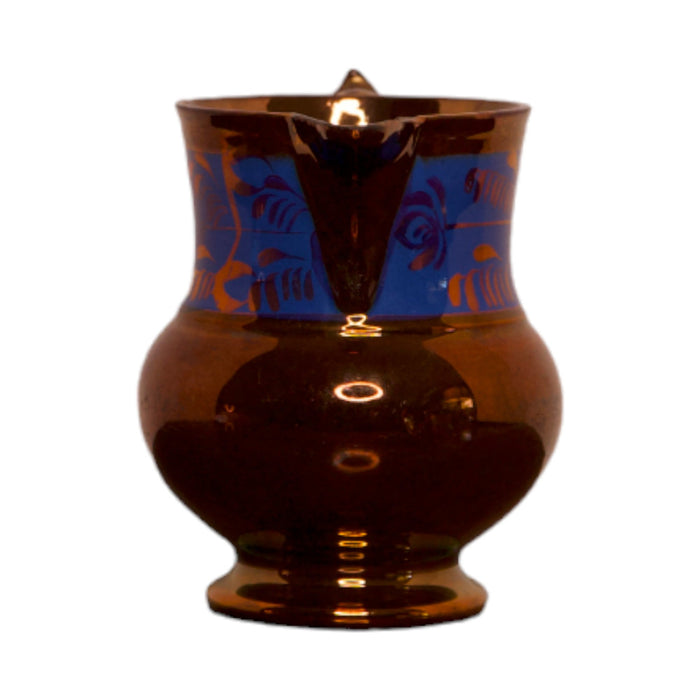 Copper Luster Pitcher with Blue Details - Bratton House
