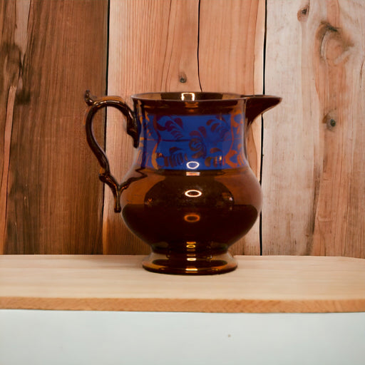 Copper Luster Pitcher with Blue Details - Bratton House