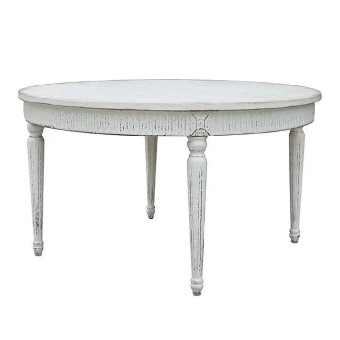 Grand Entry Table- Distressed White* - Bratton's Uniques & Antiques