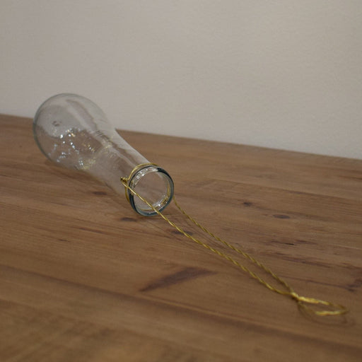 Hanging Glass Vase with Wire Hanger - Bratton's Uniques & Antiques