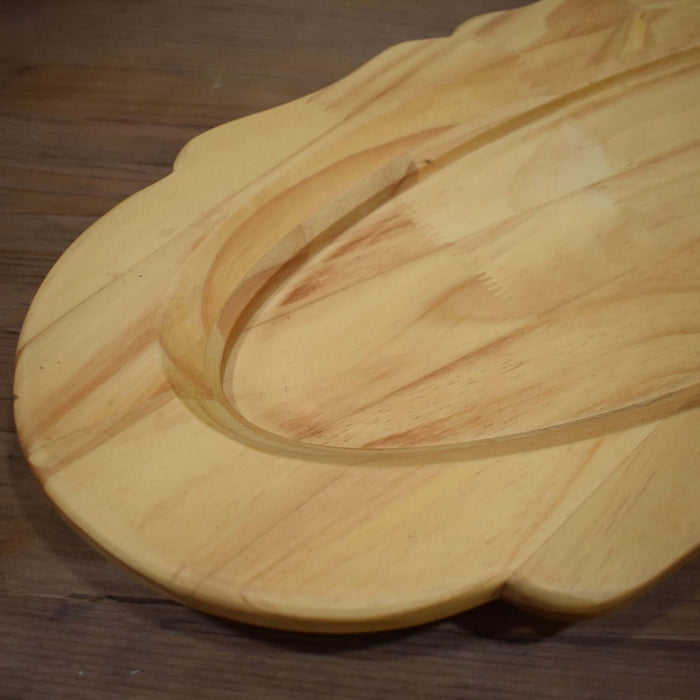 Large Oblong Wooden Serving Platter - Bratton's Uniques & Antiques