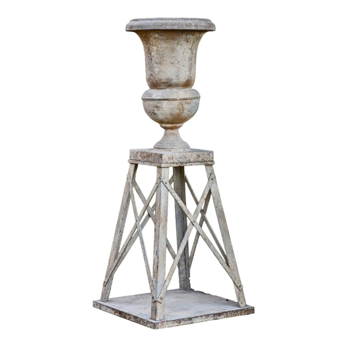 Metal Reception Urn on Stand - Bratton's Uniques & Antiques
