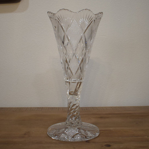 Pressed Glass Trumpet Vase - Bratton's Uniques & Antiques