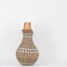 Sabaquie Brown Double Hole Vase with Geometric Pattern - Bratton's Uniques & Antiques