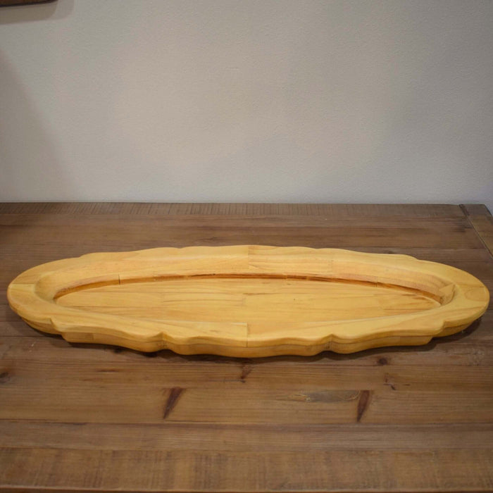 Small Oblong Wooden Serving Platter - Bratton's Uniques & Antiques