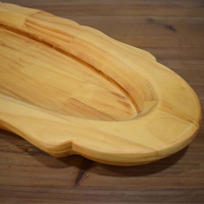 Small Oblong Wooden Serving Platter - Bratton's Uniques & Antiques