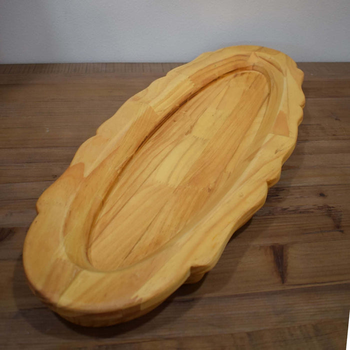 Small Oblong Wooden Serving Platter - Bratton's Uniques & Antiques