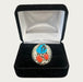 S/S Alvery Smith Kingman Turquoise & Coral Ring Sz 11 No. N12 - Bratton's Uniques & Antiques