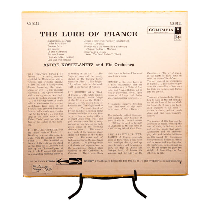 "The Lure of France - Andre Kostelanetz" Vinyl Record - Bratton House