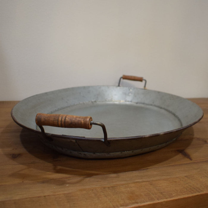 Tinwork Oblong Tray with Handles - Bratton's Uniques & Antiques