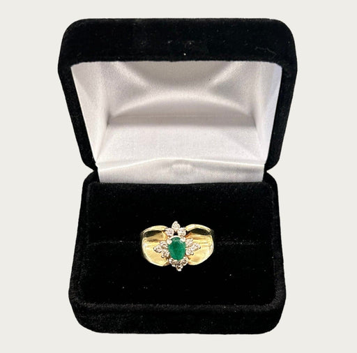 Unique Antique Emerald & Diamond Ring size 9.25 - Bratton's Uniques & Antiques