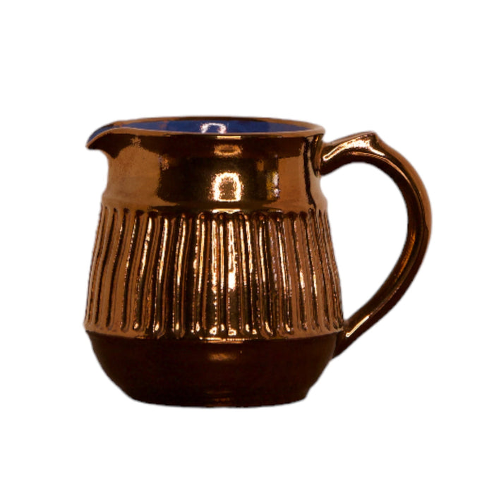 Welsh Copper Luster Pitcher with Vertical Pattern - Bratton House