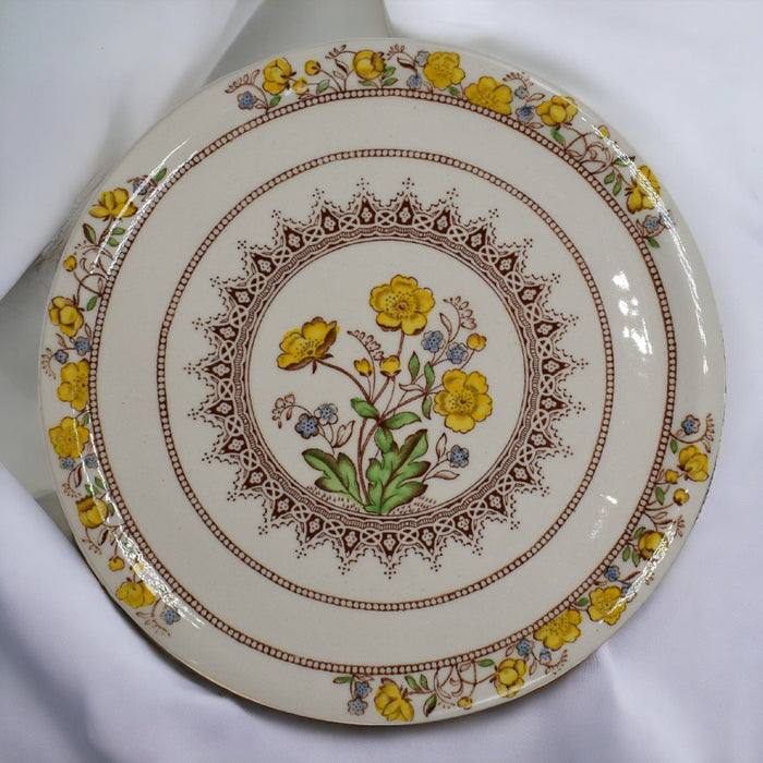 Yellow Floral Tea Tile from England (21323-1) - Bratton's Uniques & Antiques